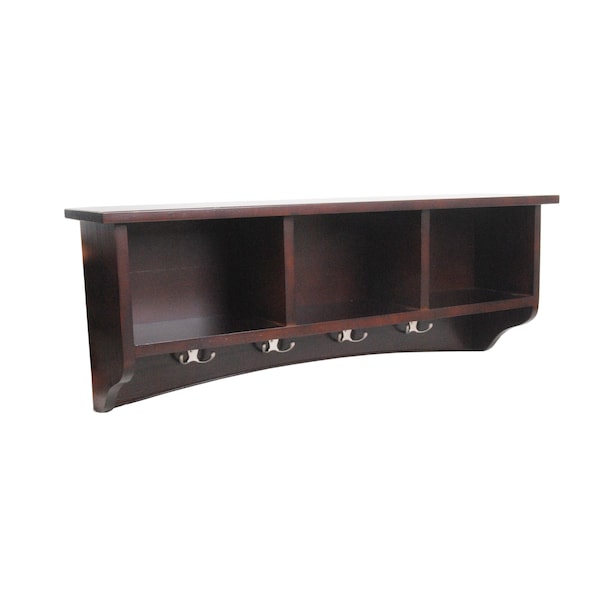 Alaterre Furniture Shaker Cottage Storage Coat Hook, Espresso - ASCA04P0