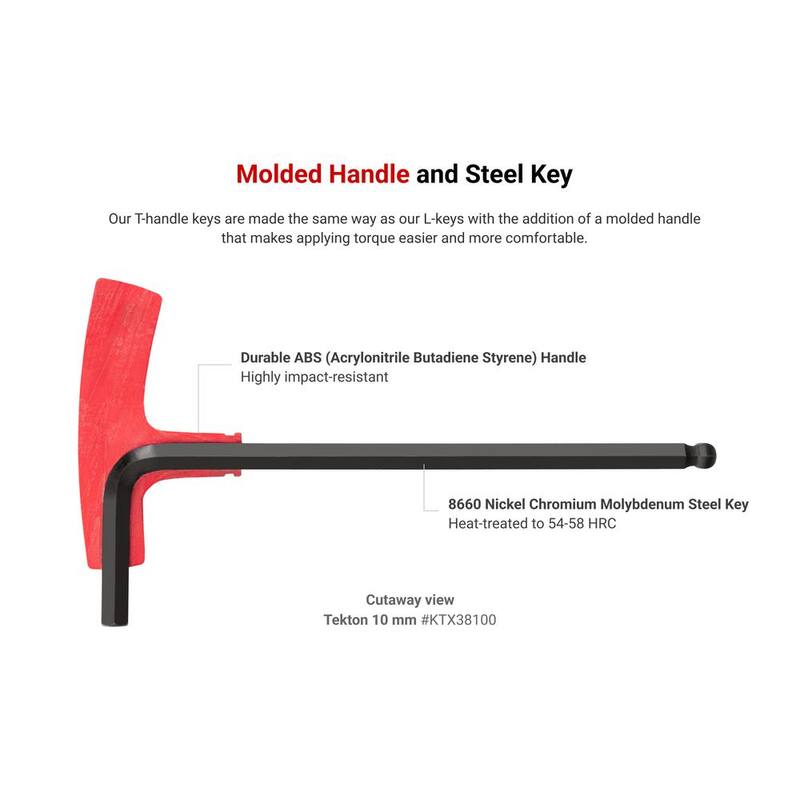 TEKTON 4 mm Ball End Hex T-Handle Key - KTX38040