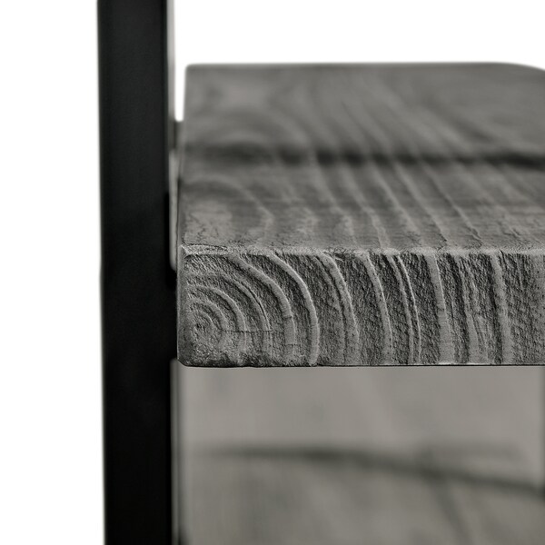 Alaterre Furniture Pomona Metal and Wood 2-Shelf End Table, Slate Gray - AMBA02SG