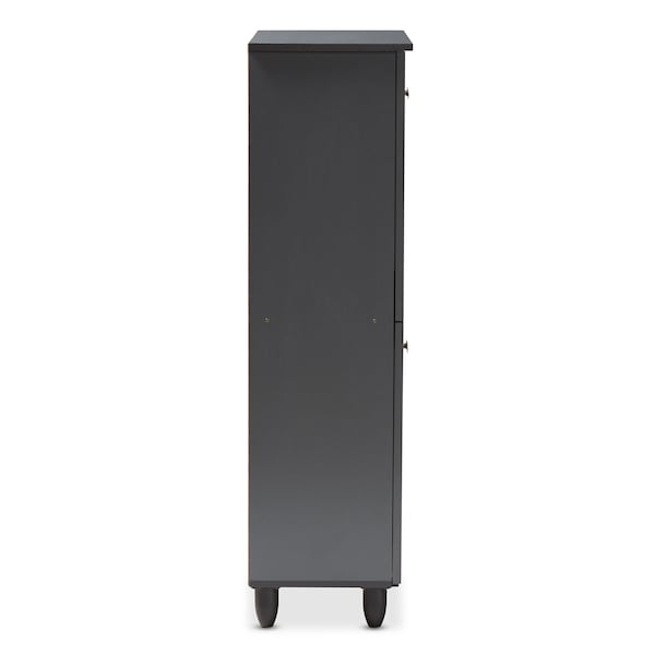 Baxton Studio Fernanda Dark Gray 4-Door Wooden Entryway Shoe Storage Cabinet - 152-9169