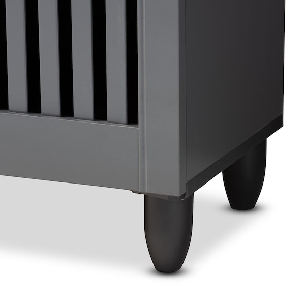 Baxton Studio Fernanda Dark Gray 4-Door Wooden Entryway Shoe Storage Cabinet - 152-9169