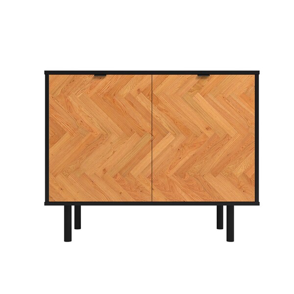 Manhattan Comfort Liam Accent Cabinet in Black and Wood - AC-310AMC247