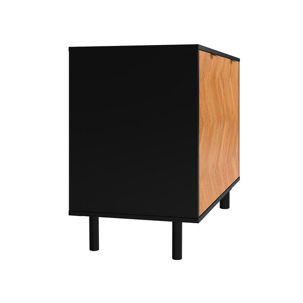 Manhattan Comfort Liam Accent Cabinet in Black and Wood - AC-310AMC247