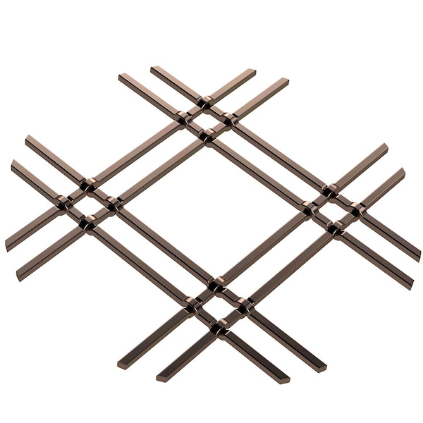 Designs Of Distinction 1" Flat Double Diamond Decorative Grille - Antique Brass, 36" W x 48" L Sheet - 01364811614PAB1