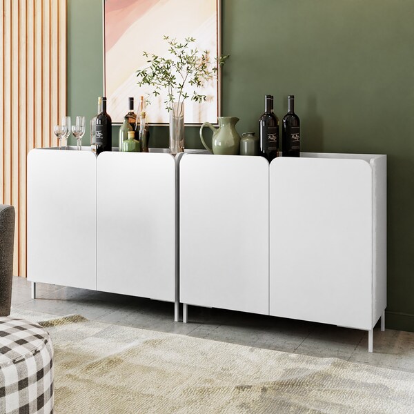 Manhattan Comfort Bogardus Accent Cabinet in White - Set of 2 - 2-AC-318AMC86
