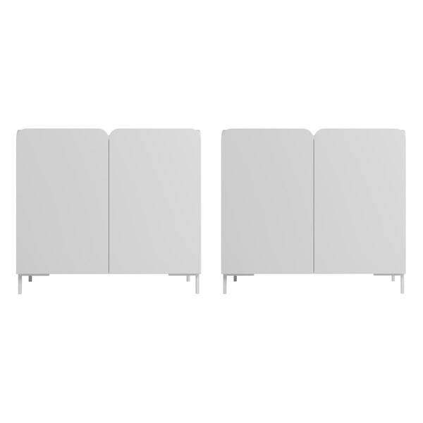 Manhattan Comfort Bogardus Accent Cabinet in White - Set of 2 - 2-AC-318AMC86