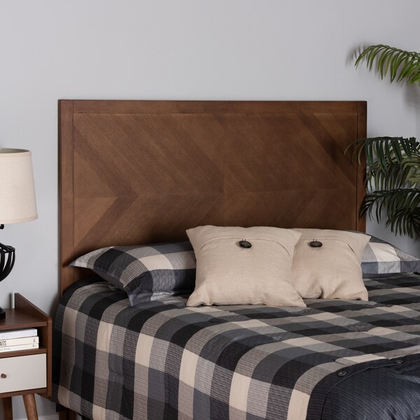 Baxton Studio Terrian Classic and Traditional Ash Walnut Finished Wood Queen Size Headboard - 221-12879-ZORO