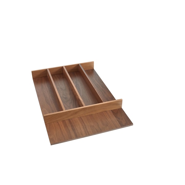 Rev-A-Shelf Drawer Insert, Walnut Veneer, Dark Brown, 15.13 in W, 2.38 in H, 22 in D, 22 in L, Dark Brown - 4WUT-WN-1SH