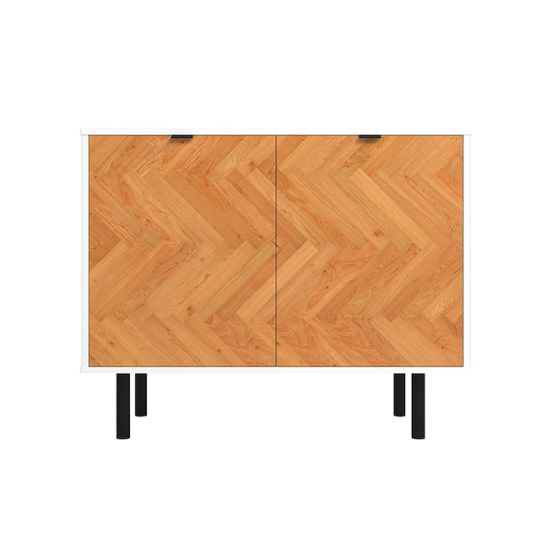 Manhattan Comfort Liam Accent Cabinet in White and Wood - AC-310AMC246