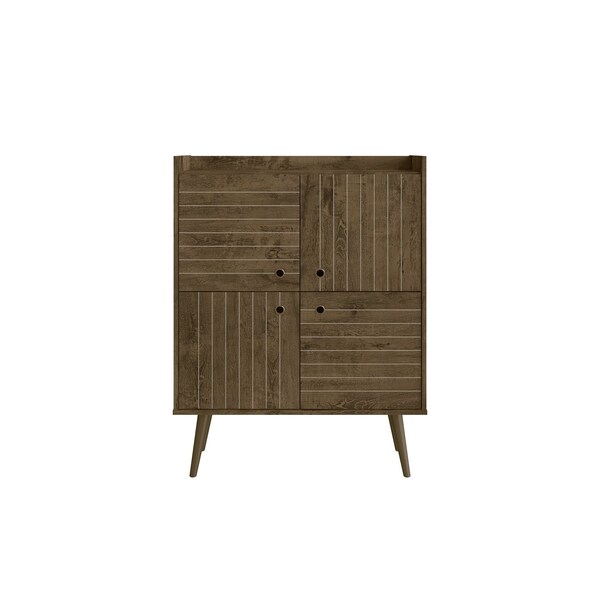 Manhattan Comfort Bogart Accent Cabinet in Rustic Brown and Nature - 255BMC9