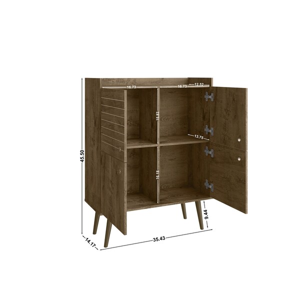 Manhattan Comfort Bogart Accent Cabinet in Rustic Brown and Nature - 255BMC9