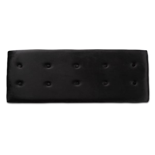 Baxton Studio Caine ModernBlack Velvet Upholstered and Dark Brown Finished Wood Storage Bench - 197-12203-ZORO