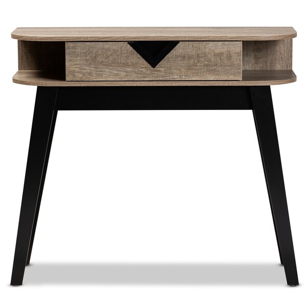 Baxton Studio Wales ModernLight Brown Finished Wood 1-Drawer Console Table - 196-11913-ZORO