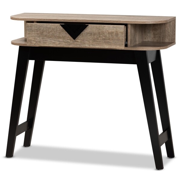 Baxton Studio Wales ModernLight Brown Finished Wood 1-Drawer Console Table - 196-11913-ZORO