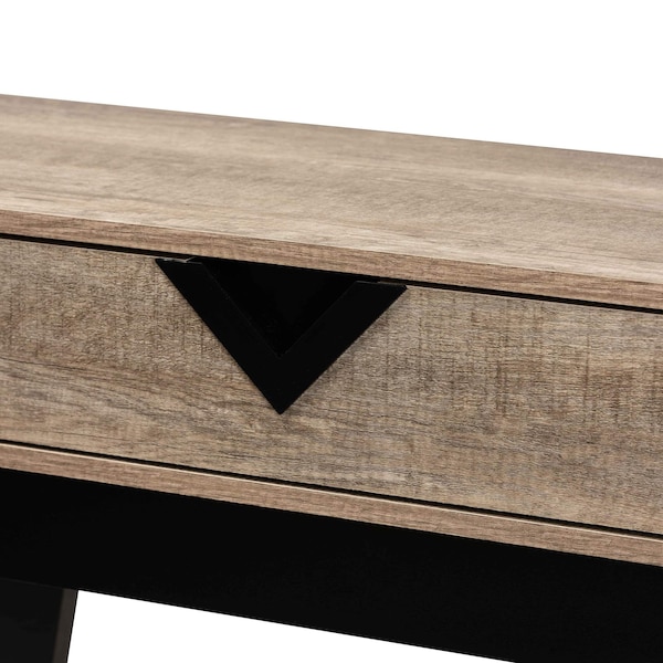 Baxton Studio Wales ModernLight Brown Finished Wood 1-Drawer Console Table - 196-11913-ZORO