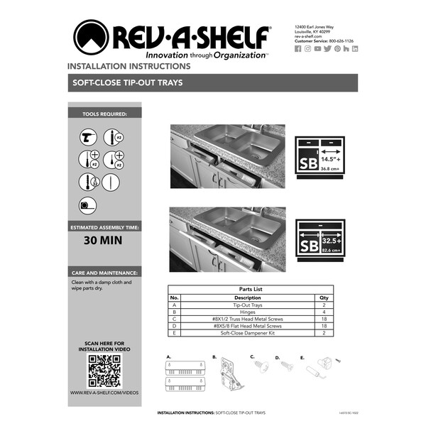Rev-A-Shelf Stainless Steel, Silver, 31 in W, 3 in H, 2.63 in D, 2.63 in L, Silver - 6581-31SC-52