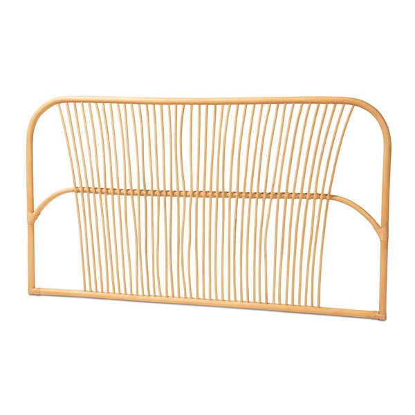 Baxton Studio Laina Modern Bohemian Natural Brown Rattan Queen Size Wallmount Headboard - 211-12749-ZORO