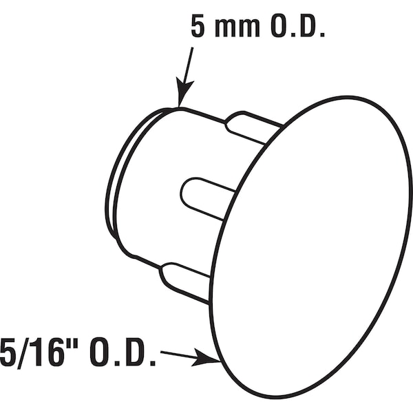 Prime-Line Shelf Peg Hole Caps, 5 mm. Diameter, Plastic Construction, White, Push-In (20 Pack) - EP 16051