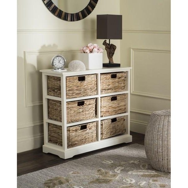 Safavieh Keenan 6 Basket Storage Chest- Distressed White - 29.5 x 13.4 x 32.1 in. - AMH5740B
