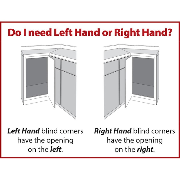 Hardware Resources 18" Polished Chrome and White Blind Corner Swingout for Openings on the Right of the Blind - BCSO218PCWH-RH