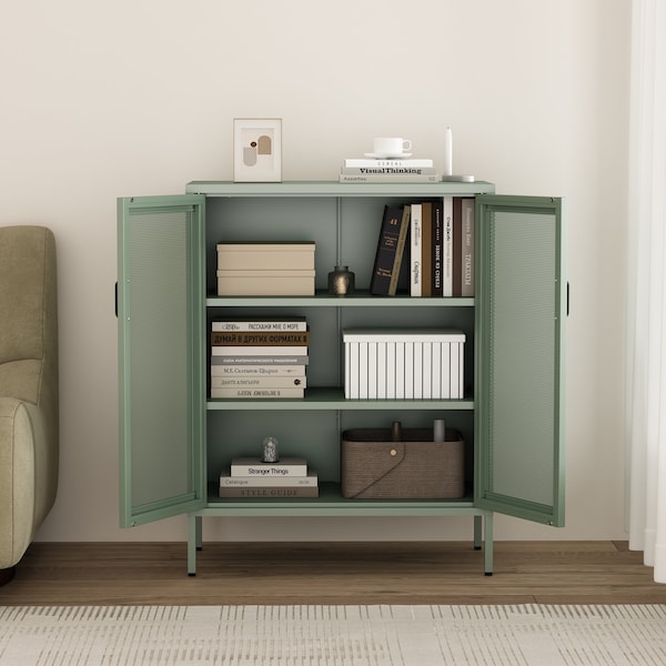 Manhattan Comfort Amelia 31.5in Accent Cabinet in Green - AF008-GR