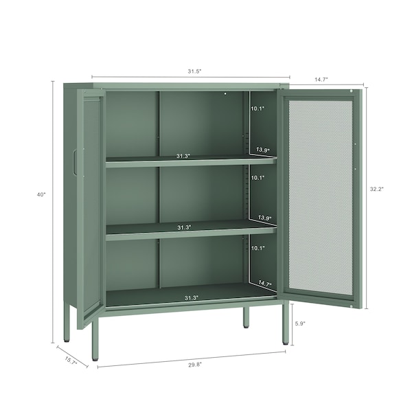 Manhattan Comfort Amelia 31.5in Accent Cabinet in Green - AF008-GR