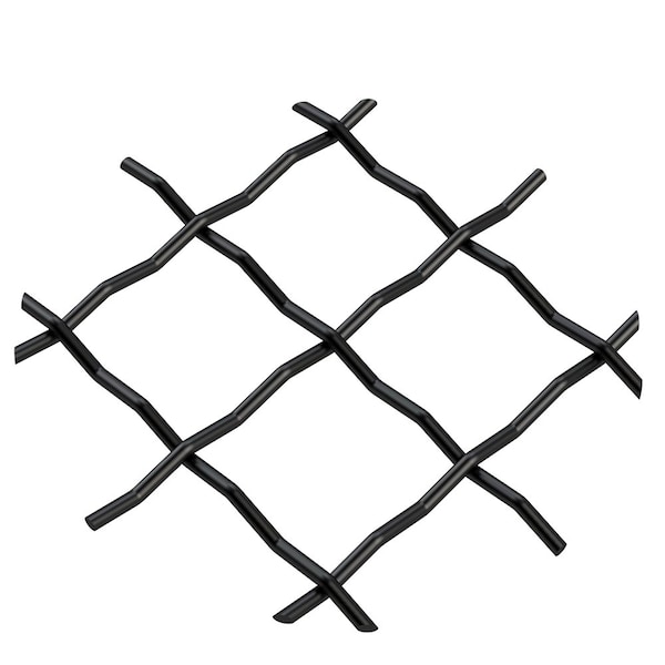 Designs Of Distinction .75" Pressed Single Diamond Decorative Grille - Flat Black, 36" W x 48" L Sheet - 013648315CWR1