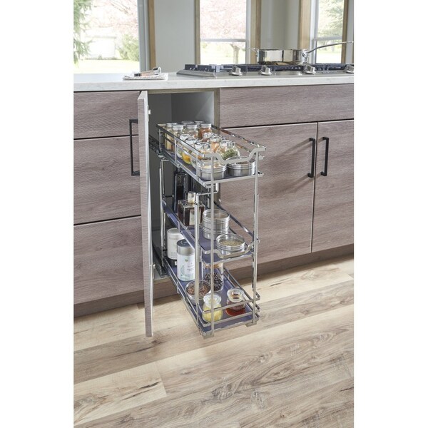 Hardware Resources 5" Black Nickel STORAGE WITH STYLE Metal "No Wiggle" Base Pullout, Preassembled - SWS-BPO5PC