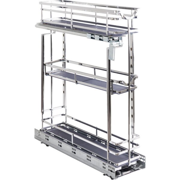 Hardware Resources 5" Black Nickel STORAGE WITH STYLE Metal "No Wiggle" Base Pullout, Preassembled - SWS-BPO5PC