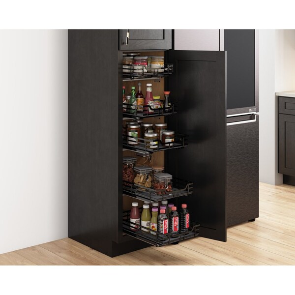 Hardware Resources 21" Black Nickel STORAGE WITH STYLE Metal Soft-close Pullout Basket - SWS-WB213BN