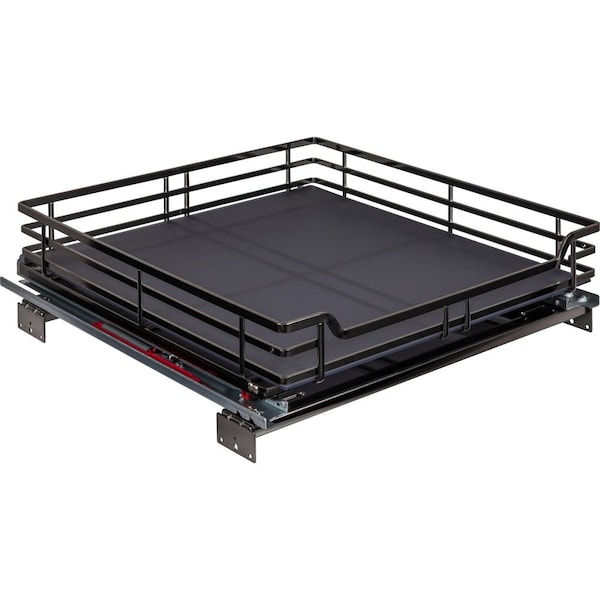 Hardware Resources 21" Black Nickel STORAGE WITH STYLE Metal Soft-close Pullout Basket - SWS-WB213BN