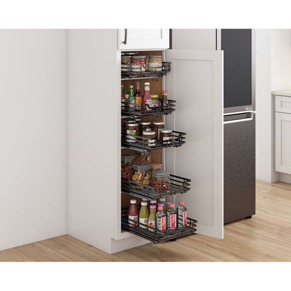 Hardware Resources 21" Black Nickel STORAGE WITH STYLE Metal Soft-close Pullout Basket - SWS-WB213BN