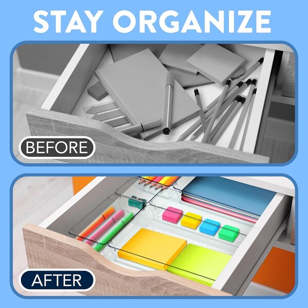 Emporio Kitchen Drawer Organizer SetIncludes 12-Pc 9x6in. bins 20-Pc 9x3in. bins, 18-Pc 6x3Bins, 22-Pc 3x3in. - EMPORGN72