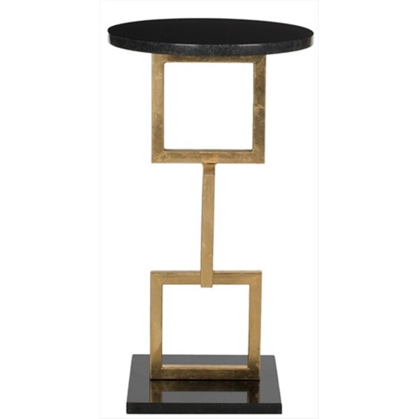 Safavieh Cassidy Accent Table Gold And Black Marble Top - FOX2531A
