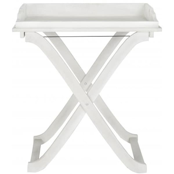 Safavieh 31.5 x 18.9 x 27.2 in. Covina Tray Table, Antique White - PAT6716C