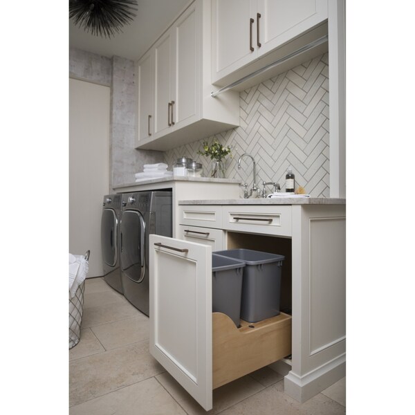 Rev-A-Shelf Accessory, ABS, Gray, 3.5 in W, 1.75 in H, 9 in D, 9 in L, Gray - 4WC-TOKIT-18