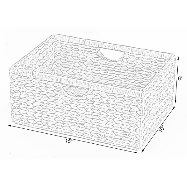 Vintiquewise Foldable Natural Water Hyacinth Storage Bin, Small - QI003545.S