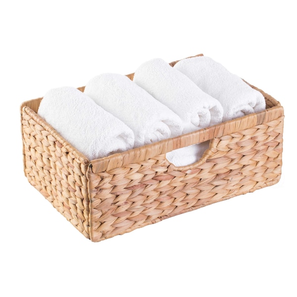 Vintiquewise Foldable Natural Water Hyacinth Storage Bin, Small - QI003545.S