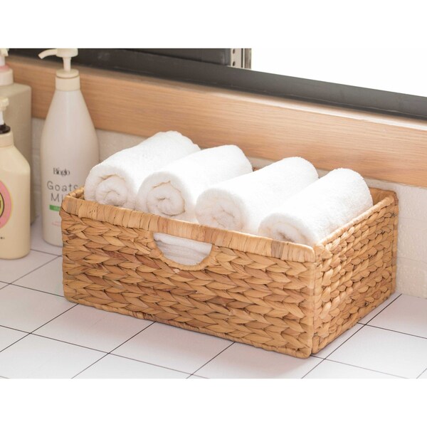 Vintiquewise Foldable Natural Water Hyacinth Storage Bin, Small - QI003545.S