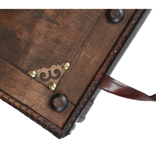 Vintiquewise Antique Style Distressed Wooden Pirate Treasure Chest, Coffee Table Trunk - QI003250L