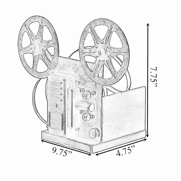 Vintiquewise Decorative Bronze Metal Vintage Single Bottle Film Projector Wine Holder for Tabletop or Countertop - QI004536