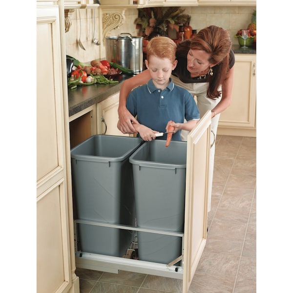 Rev-A-Shelf Aluminum, Silver, 14.77 in W, 22.92 in H, 22.13 in D, 22.09 in L, Silver - 5349-2150DM-217