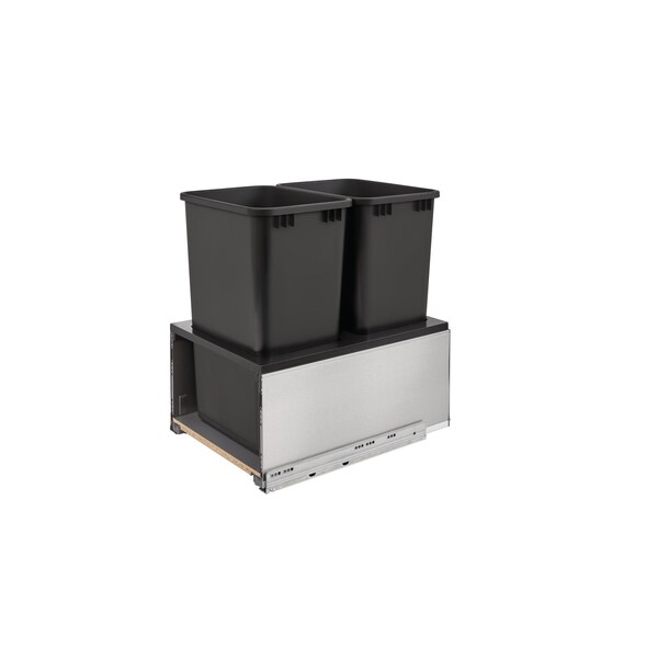 Rev-A-Shelf Steel, Black, 16.5 in W, 24.23 in H, 21.73 in D, 21.73 in L, Black - 5LB-1850SSBL-218