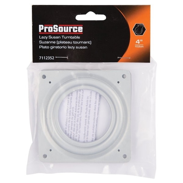 Prosource Lazy Susan Turntable, 300 lb, Steel Shelf, Silver, Zinc - JC-L01-PS
