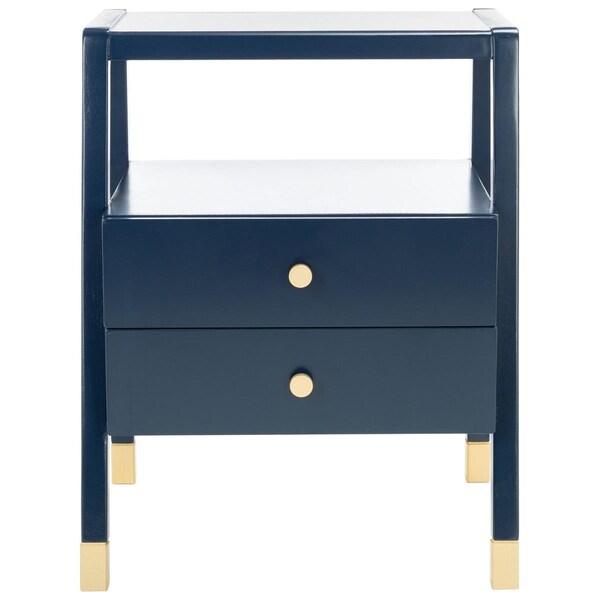 Safavieh Cove 2 Drawer 1 Shelf Accent Table, Navy & Gold - ACC6602A