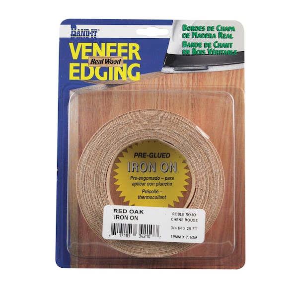 Band-It Band-It 0.75 in. W X 25 ft. L Prefinished Red Oak Wood Veneer Edge Banding - 34210