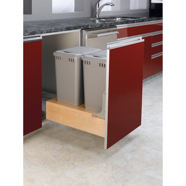 Rev-A-Shelf Maple Veneer, Light Brown, 17.25 in W, 23.19 in H, 21.75 in D, 21.75 in L, Light Brown - 4WCBM-2150DM-2