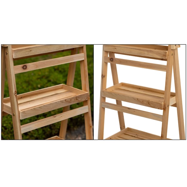 Vintiquewise Multi-Functional Wooden Shelf Plant Stand, Storage Rack and Bookcase for Indoor and Covered Outdoor Spaces - QI004599