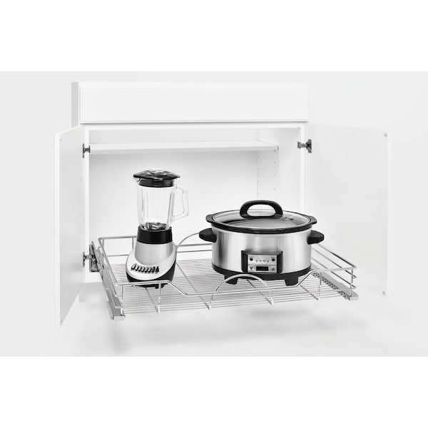 Rev-A-Shelf Steel, Silver, 32.5 in W, 5.3 in H, 21.9 in D, 21.74 in L, Silver - 5730-33CR