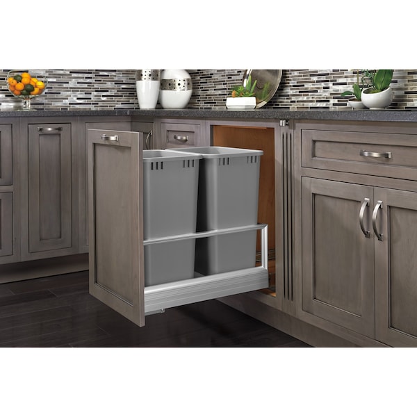 Rev-A-Shelf Aluminum, Silver, 15.59 in W, 23.5 in H, 22 in D, 22 in L, Silver - 5149-2150DM-217